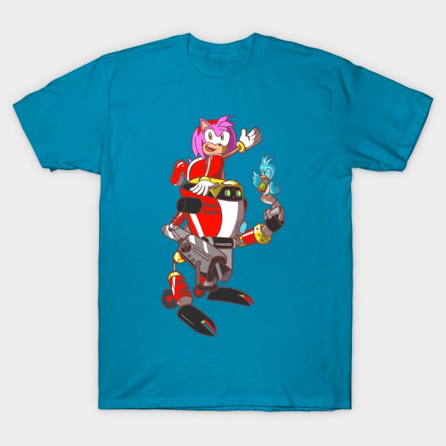 Sonic Adventure - Amy & Gamma T-Shirt by JbombCreative